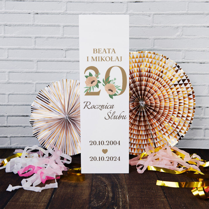 20 rocznica ślubu kwiaty - Skrzynka na alkohol