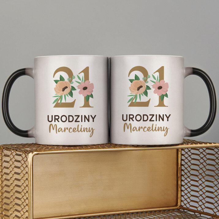 21 urodziny kwiaty - Magiczny kubek