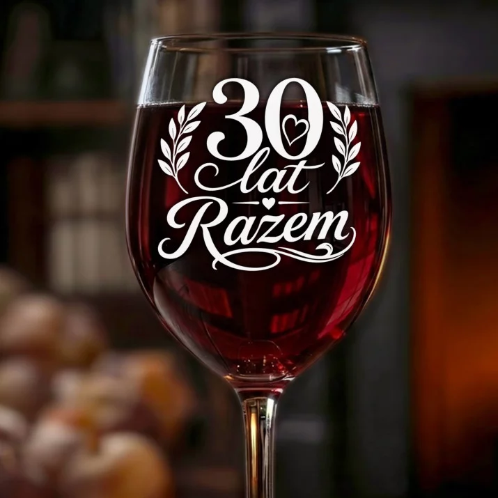 Kieliszek Do Wina Na 30 Rocznicę Ślubu Prezent Dla Kobiety: 30 Lat Razem Kieliszek Do Wina Na 30 Rocznicę Ślubu Prezent Dla Kobiety: 30 Lat Razem