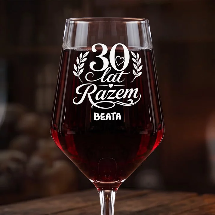 Mega Kieliszek Do Wina z Grawerem Na 30 Rocznicę Ślubu Prezent Dla Kobiety: 30 Lat Razem Mega Kieliszek Do Wina z Grawerem Na 30 Rocznicę Ślubu Prezent Dla Kobiety: 30 Lat Razem