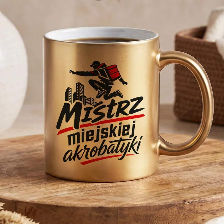 Złoty Kubek Dla Kuriera Prezent Dla Mężczyzny: Miejska Akrobatyka Złoty Kubek Dla Kuriera Prezent Dla Mężczyzny: Miejska Akrobatyka