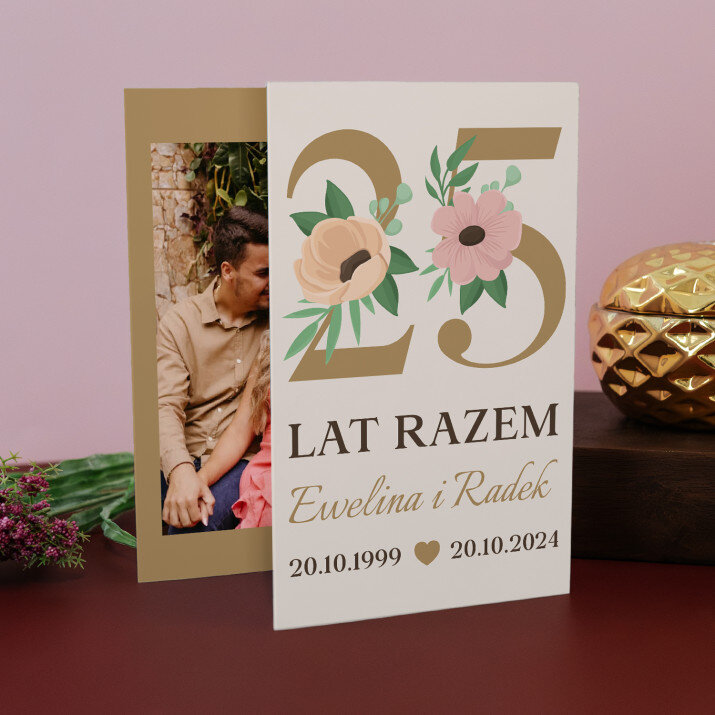 25 lat razem kwiaty - Harmonijka ze zdjęć