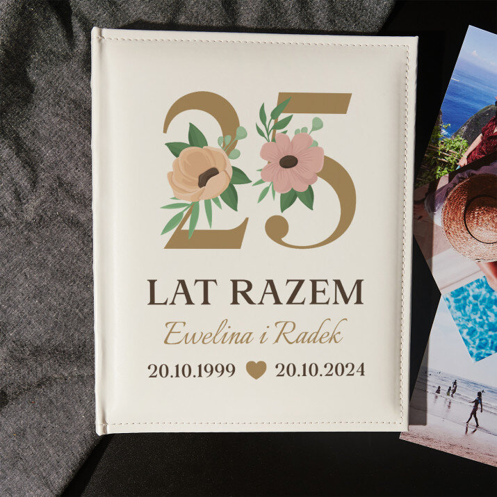 25 lat razem kwiaty - Personalizowany Album na zdjęcia