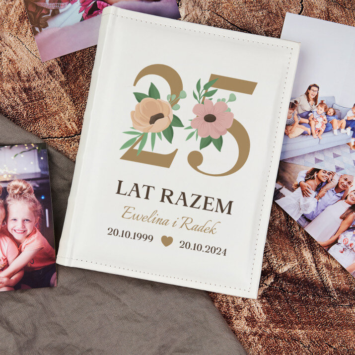 25 lat razem kwiaty - Personalizowany Album na zdjęcia