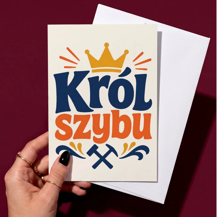 Kartka z Życzeniami Na Barbórkę Dla Górnika Mężczyzny: Retro Szyld Górniczy Kartka z Życzeniami Na Barbórkę Dla Górnika Mężczyzny: Retro Szyld Górniczy