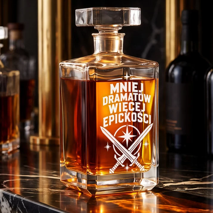 Karafka Do Whisky z Grawerem Dla Fana Star Wars Prezent: Mniej Dramatów Karafka Do Whisky z Grawerem Dla Fana Star Wars Prezent: Mniej Dramatów