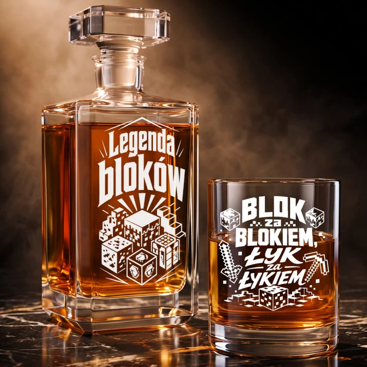 Zestaw Do Whisky Dla Fana Minecrafta Prezent Dla Mężczyzny: Legenda Bloków Zestaw Do Whisky Dla Fana Minecrafta Prezent Dla Mężczyzny: Legenda Bloków