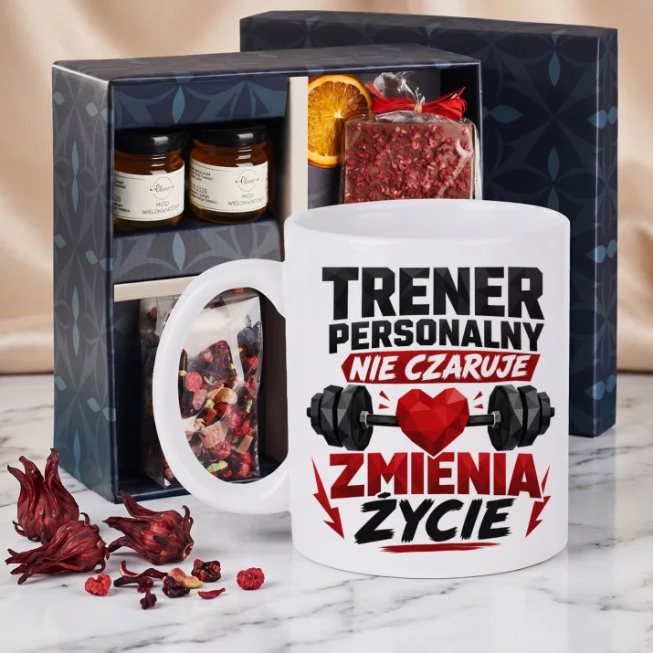Zestaw Prezenowy Z Kubkiem Dla Trenera Personalnego: Trener Zmienia Życie Zestaw Prezenowy Z Kubkiem Dla Trenera Personalnego: Trener Zmienia Życie