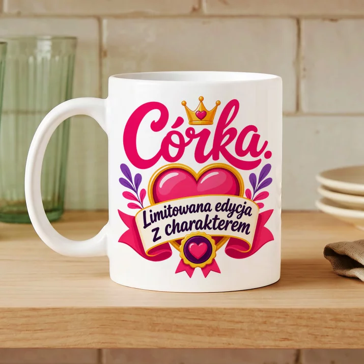 Kubek Z Nadrukiem Dla Córki Prezent Dla Kobiety: Córka Limitowana Edycja Kubek Z Nadrukiem Dla Córki Prezent Dla Kobiety: Córka Limitowana Edycja