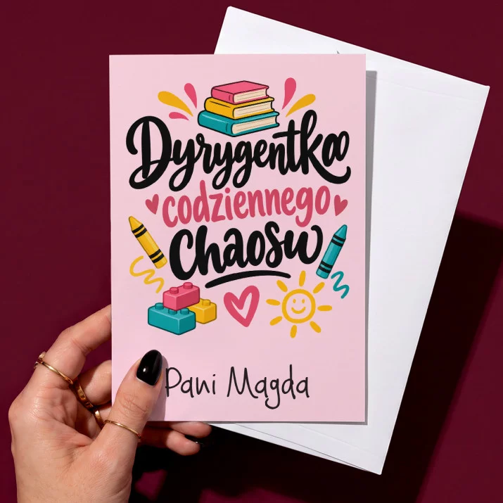 Kartka Personalizowana Na Dzień Nauczyciela Przedszkole Prezent Dla Nauczyciela Kobiety: Dyrygentka Codziennego Kartka Personalizowana Na Dzień Nauczyciela Przedszkole Prezent Dla Nauczyciela Kobiety: Dyrygentka Codziennego