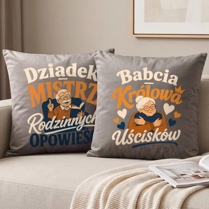 Poduszki Dekoracyjne Dla Dziadka i Babci Prezent Na Dzień Babci i Dziadka Dla Pary: Opowieści I Uściski Poduszki Dekoracyjne Dla Dziadka i Babci Prezent Na Dzień Babci i Dziadka Dla Pary: Opowieści I Uściski