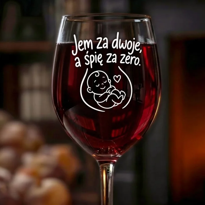 Kieliszek Do Wina Dla Przyszłej Mamy Prezent Na Dzień Mamy Dla Kobiety: Jem Za Dwoje Kieliszek Do Wina Dla Przyszłej Mamy Prezent Na Dzień Mamy Dla Kobiety: Jem Za Dwoje