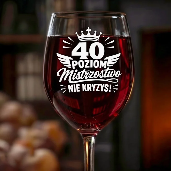 Kieliszek Do Wina Dla 40 Latka Prezent Na 40 Urodziny Dla Mężczyzny: 40 Poziom Mistrzostwo Kieliszek Do Wina Dla 40 Latka Prezent Na 40 Urodziny Dla Mężczyzny: 40 Poziom Mistrzostwo