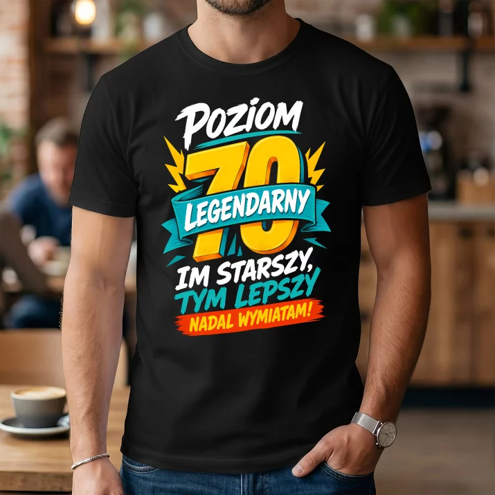 Koszulka Męska Na 70 Urodziny Prezent Dla Mężczyzny: Im Starszy Tym