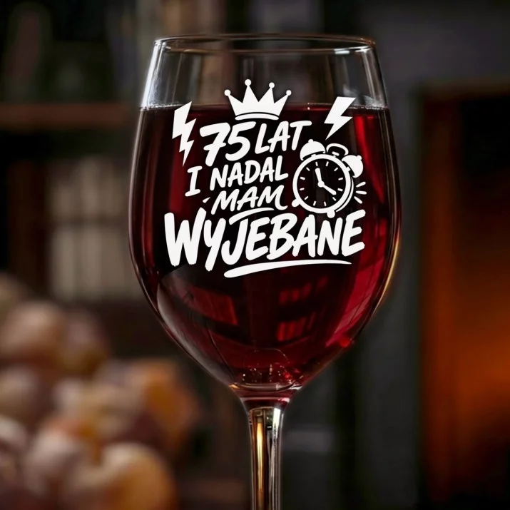 Kieliszek Do Wina Dla 75 Latki Prezent Na 75 Urodziny Dla Kobiety: Nadal Wyjebane Kieliszek Do Wina Dla 75 Latki Prezent Na 75 Urodziny Dla Kobiety: Nadal Wyjebane