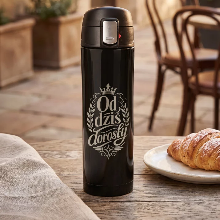 Kubek Termiczny 440ml Na Osiemnastkę Prezent: Od Dziś Dorosły