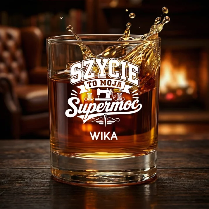 Szklanki Do Whisky z Grawerem Dla Krawcowej Prezent Dla Kobiety: Szycie To Moja Supermoc Szklanki Do Whisky z Grawerem Dla Krawcowej Prezent Dla Kobiety: Szycie To Moja Supermoc
