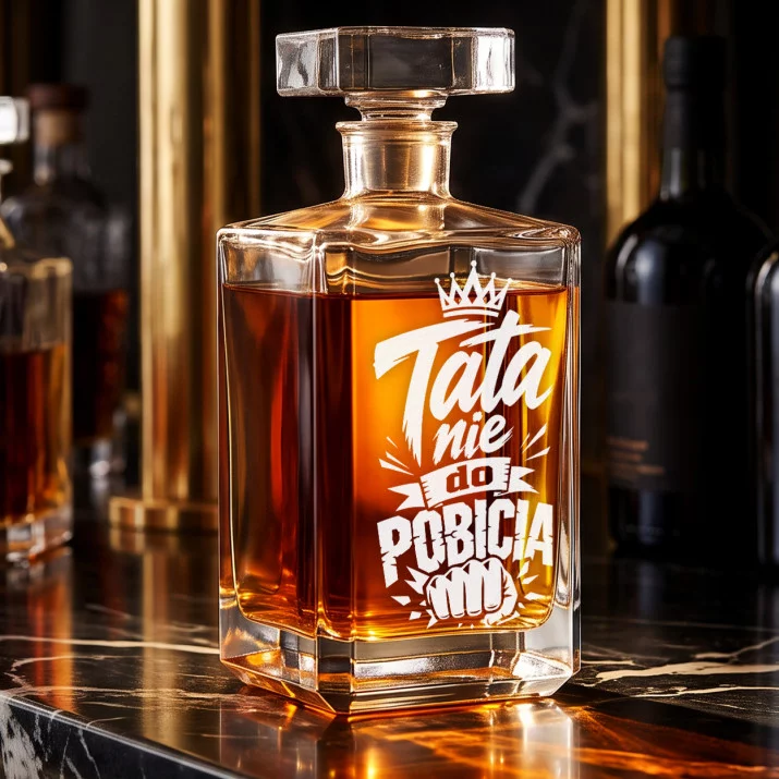 Karafka Do Whisky z Grawerem Dla Taty Prezent Na Dzień Ojca: Król Kanapy Karafka Do Whisky z Grawerem Dla Taty Prezent Na Dzień Ojca: Król Kanapy