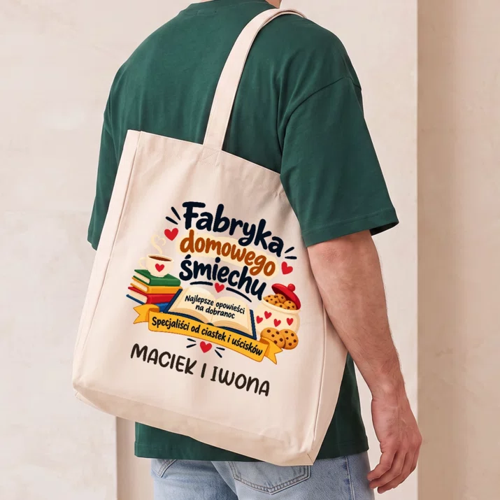 Torba Na Zakupy Dla Babci i Dziadka Prezent Na Dzień Babci i Dziadka Dla Pary: Fabryka Domowego Śmiechu