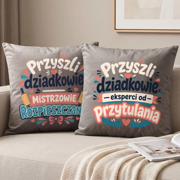 Poduszki Dekoracyjne Dla Przyszłych Dziadków Prezent Dla Pary: Mistrzowie Czułości Poduszki Dekoracyjne Dla Przyszłych Dziadków Prezent Dla Pary: Mistrzowie Czułości