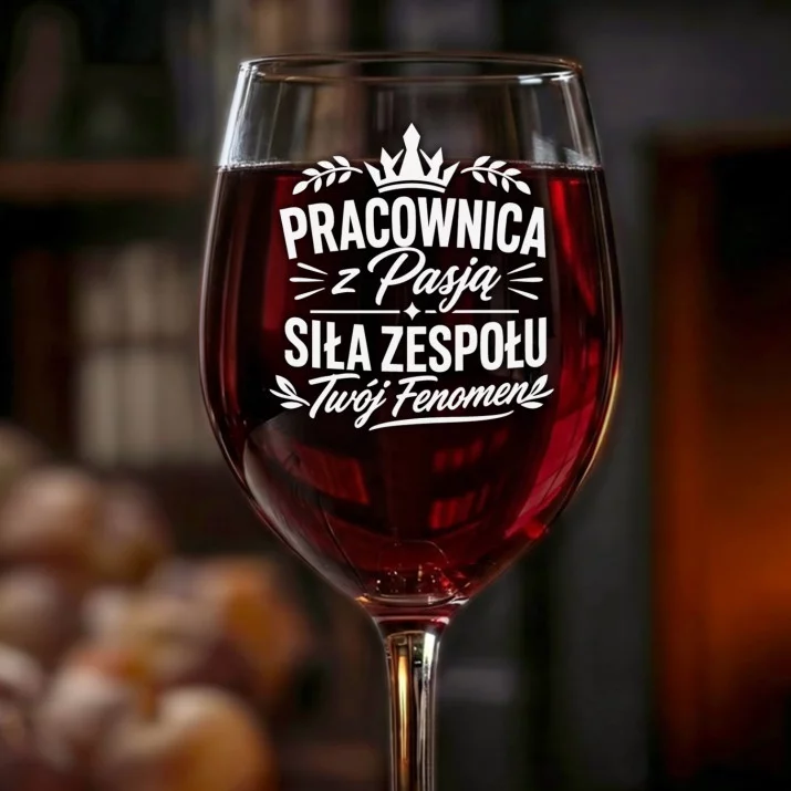 Kieliszek Do Wina Dla Pracownicy Prezent Dla Kobiety: Pracownica Z Pasją