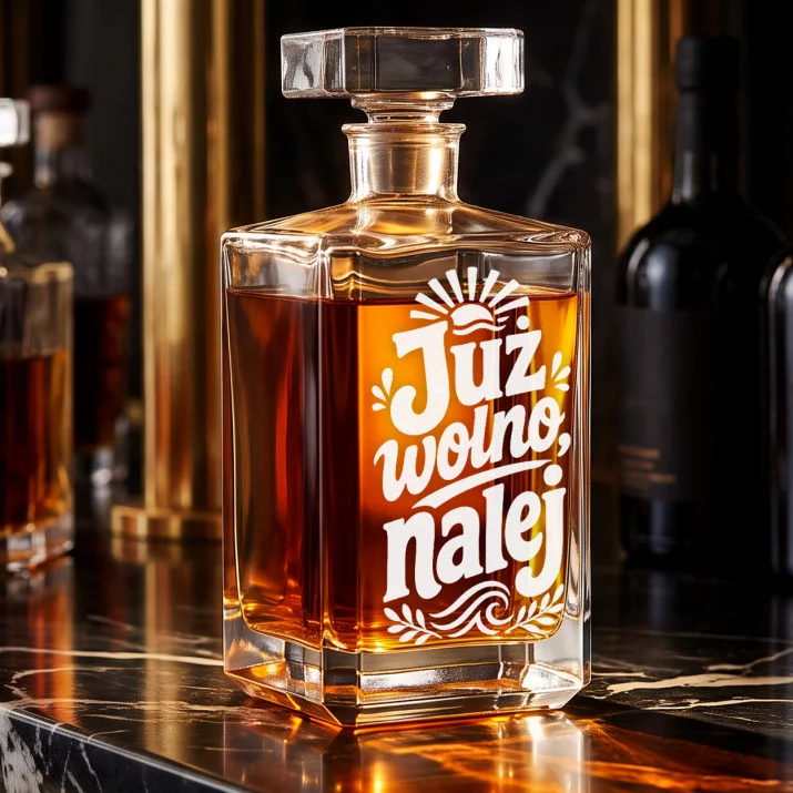 Karafka Do Whisky z Grawerem Na Osiemnastkę Prezent: Już Wolno, Nalej Karafka Do Whisky z Grawerem Na Osiemnastkę Prezent: Już Wolno, Nalej