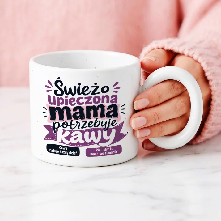 Kubek Z Okrągłym Uchem Dla Mamy Noworodka Prezent Na Dzień Mamy Dla Kobiety: Kawowa Odsiecz Mamy Kubek Z Okrągłym Uchem Dla Mamy Noworodka Prezent Na Dzień Mamy Dla Kobiety: Kawowa Odsiecz Mamy