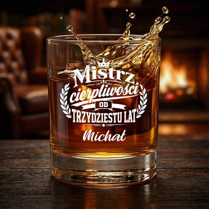 Szklanki Do Whisky z Grawerem Na 30 Rocznicę Ślubu Prezent Dla Mężczyzny: Mistrz Cierpliwości Od Szklanki Do Whisky z Grawerem Na 30 Rocznicę Ślubu Prezent Dla Mężczyzny: Mistrz Cierpliwości Od