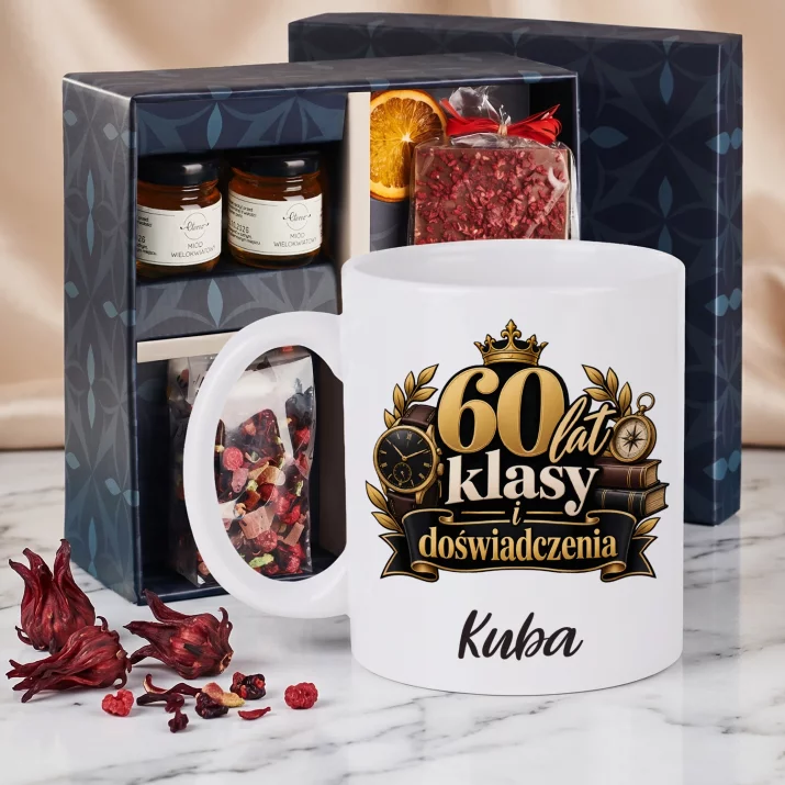Zestaw Prezentowy z Kubkiem Na 60 Urodziny Dla 60 Latka Mężczyzny: 60 Lat Klasy I Zestaw Prezentowy z Kubkiem Na 60 Urodziny Dla 60 Latka Mężczyzny: 60 Lat Klasy I