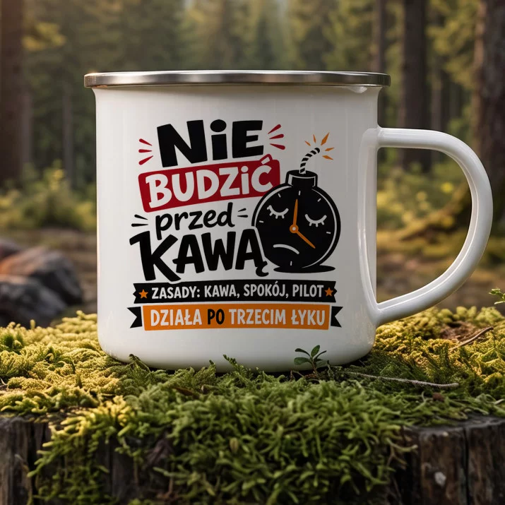Kubek Emaliowany Na Dzień Mężczyzny Prezent Dla Mężczyzny: Poranna Strefa Spokoju Kubek Emaliowany Na Dzień Mężczyzny Prezent Dla Mężczyzny: Poranna Strefa Spokoju