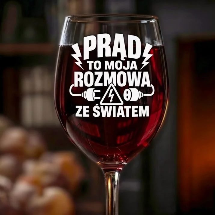Kieliszek Do Wina Dla Elektryka Prezent Dla Mężczyzny: Prąd To Rozmowa Kieliszek Do Wina Dla Elektryka Prezent Dla Mężczyzny: Prąd To Rozmowa