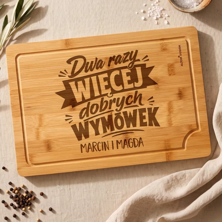 Deska Do Krojenia z Grawerem Dla Bliźniaków Prezent Dla Pary: Dwa Razy Więcej Dobrych Deska Do Krojenia z Grawerem Dla Bliźniaków Prezent Dla Pary: Dwa Razy Więcej Dobrych