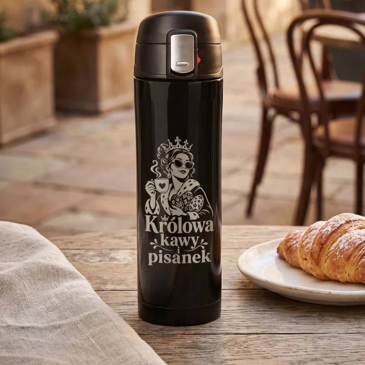 Kubek Termiczny 440ml Na Wielkanoc Prezent: Królowa Kawy I Pisanek