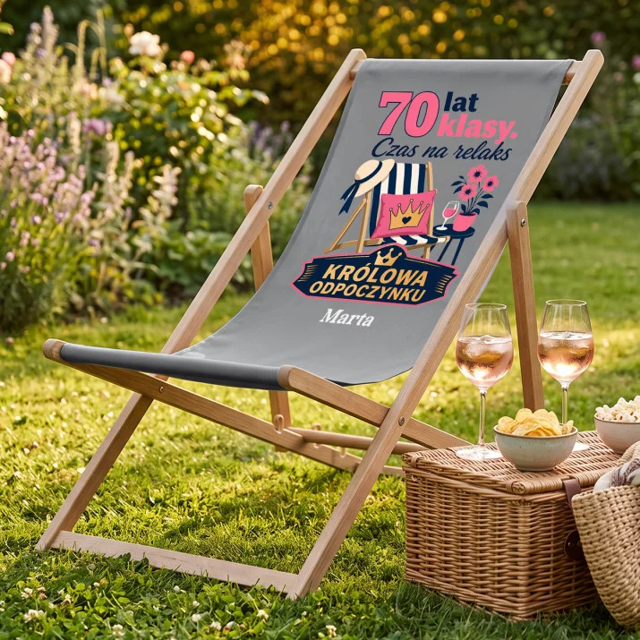 Leżak Z Nadrukiem Na 70 Urodziny Kobiety Prezent Na 70 Urodziny Dla Kobiety: 70 Lat Klasy -