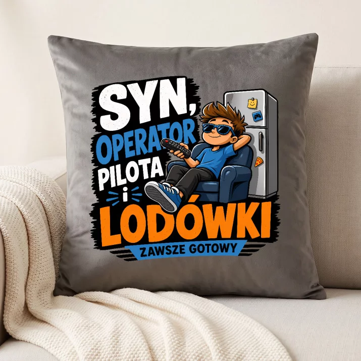 Poduszka Dekoracyjna Dla Syna Prezent Dla Mężczyzny: Syn, Operator Pilota I Lodówki Poduszka Dekoracyjna Dla Syna Prezent Dla Mężczyzny: Syn, Operator Pilota I Lodówki