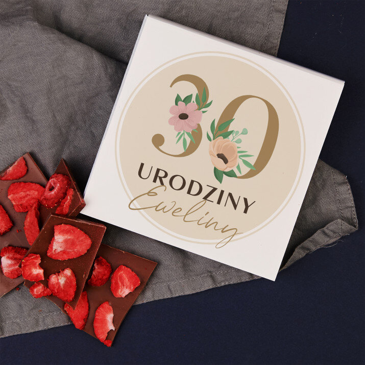 30 urodziny kwiaty - Czekolada z truskawkami