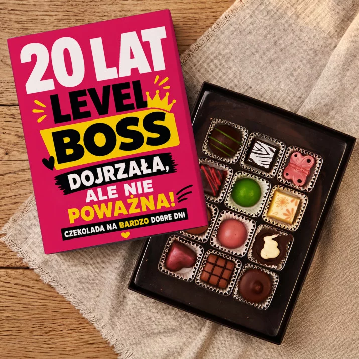 Czekoladki Dla 20 Latki Prezent Na 20 Urodziny Dla Kobiety: 20 Lat Level Boss Czekoladki Dla 20 Latki Prezent Na 20 Urodziny Dla Kobiety: 20 Lat Level Boss