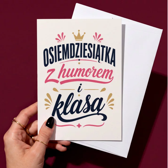Kartka z Życzeniami Dla 80 Latki Na 80 Urodziny Dla Kobiety: Elegancka Osiemdziesiątka