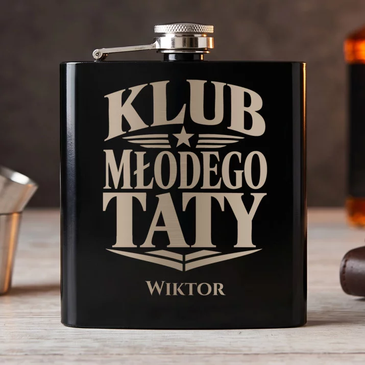 Piersiówka Z Grawerem Dla Młodego Taty Prezent Na Dzień Ojca Dla Mężczyzny: Klub Młodego Taty