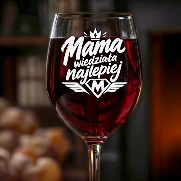 Kieliszek Do Wina Dla Mamy Prezent Na Dzień Mamy Dla Kobiety: Mama Wiedziała Najlepiej