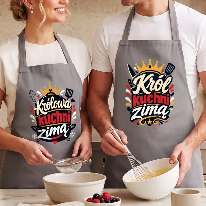 Zestaw Fartuchów Na Święta Prezent Dla Pary: Królewski Duet Kuchenny