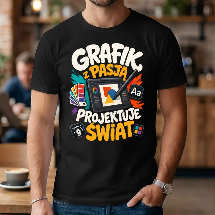 Koszulka Męska Dla Grafika Prezent Dla Mężczyzny: Z Pasją Projektuje