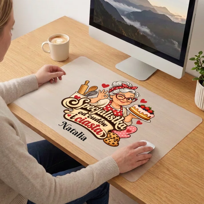 Podkładka Na Biurko 40x60cm Dla Babci Prezent Na Dzień Babci Dla Kobiety: Specjalistka Od Cudów I