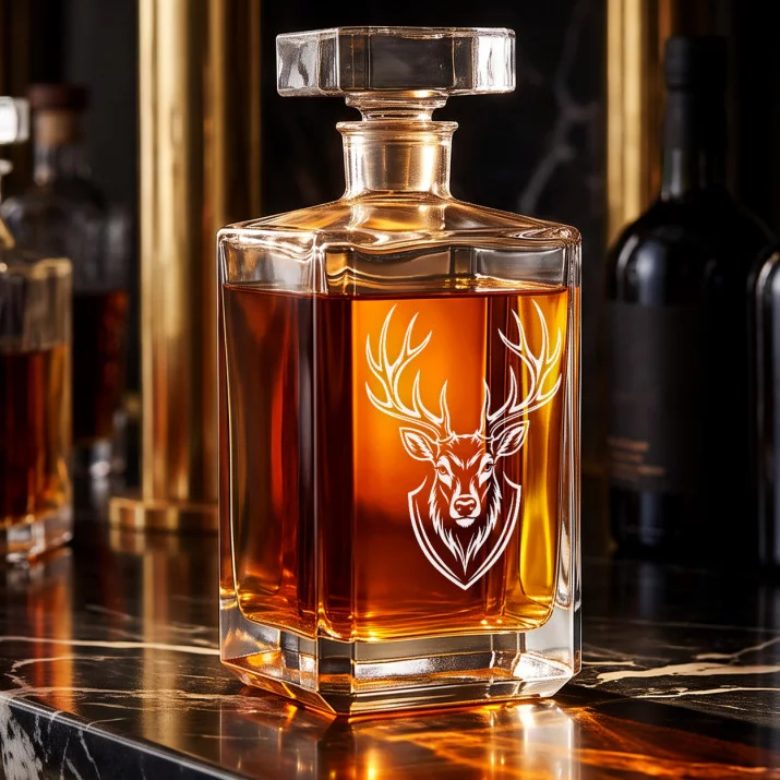 Karafka Do Whisky z Grawerem Dla Myśliwego Prezent: Jeleń Karafka Do Whisky z Grawerem Dla Myśliwego Prezent: Jeleń