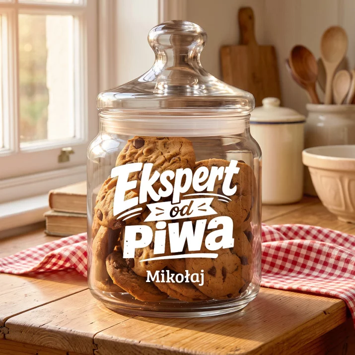 Słoik Na Ciastka z Grawerem Dla Piwosza Prezent Dla Mężczyzny: Ekspert Od Piwa Słoik Na Ciastka z Grawerem Dla Piwosza Prezent Dla Mężczyzny: Ekspert Od Piwa