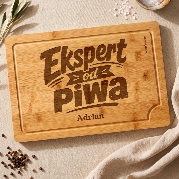 Deska Do Krojenia z Grawerem Dla Piwosza Prezent Dla Mężczyzny: Ekspert Od Piwa Deska Do Krojenia z Grawerem Dla Piwosza Prezent Dla Mężczyzny: Ekspert Od Piwa