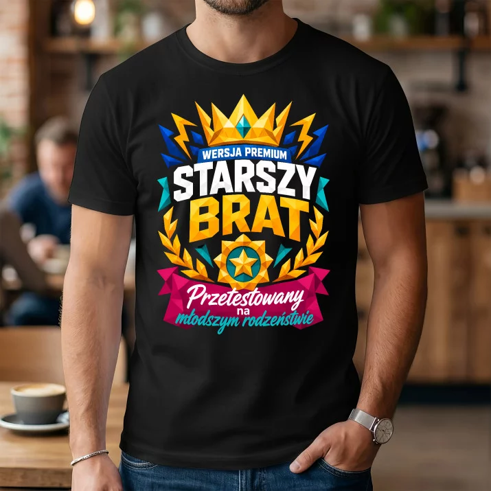 Koszulka Męska Dla Starszego Brata Prezent Dla Mężczyzny: Starszy Brat Wersja