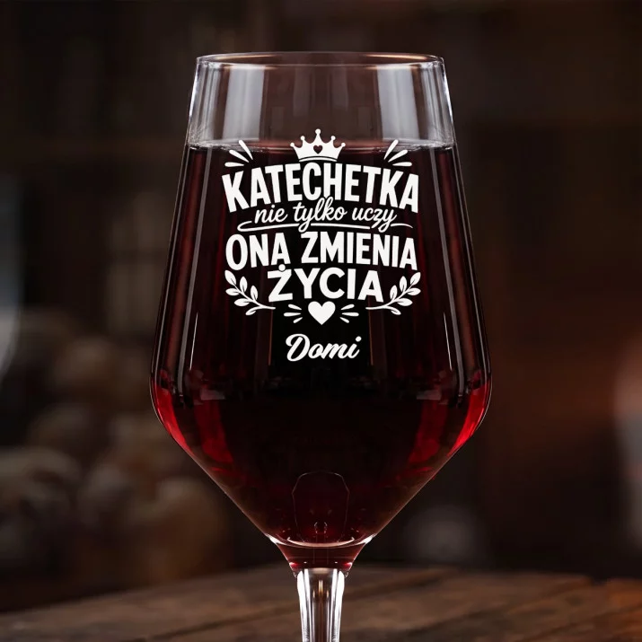 Mega Kieliszek Do Wina z Grawerem Dla Katechetki Prezent Dla Kobiety: Katechetka Zmienia Życia Mega Kieliszek Do Wina z Grawerem Dla Katechetki Prezent Dla Kobiety: Katechetka Zmienia Życia