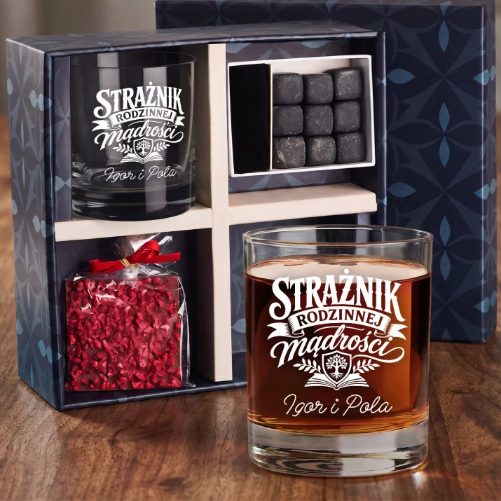 Zestaw Prezentowy Whisky Na Dzień Dziadka i Babci Dla Babci i Dziadka Pary: Strażnik Rodzinnej
