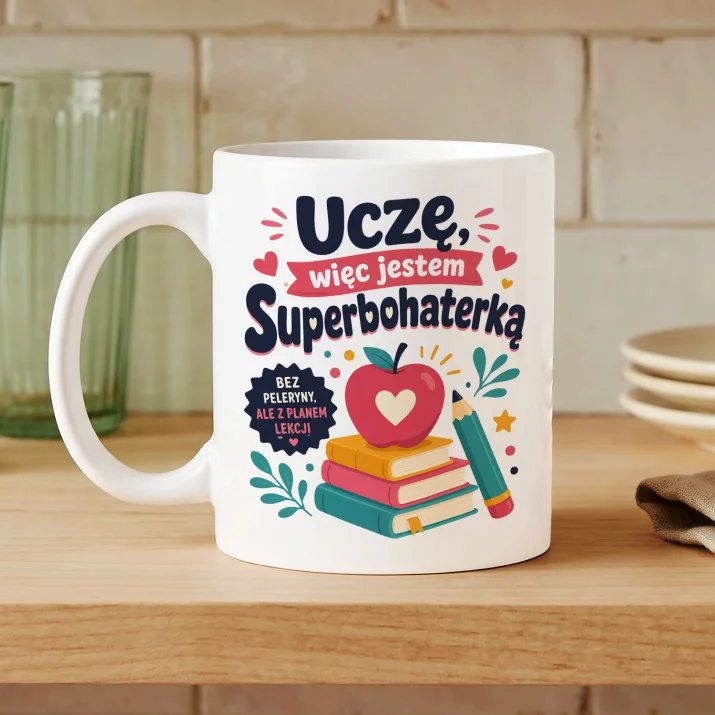 Kubek Z Nadrukiem Na Dzień Nauczyciela Prezent Dla Nauczyciela Kobiety: Więc Jestem Superbohaterką Kubek Z Nadrukiem Na Dzień Nauczyciela Prezent Dla Nauczyciela Kobiety: Więc Jestem Superbohaterką